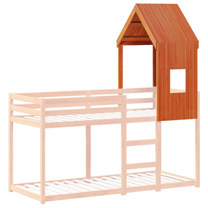 vidaXL Kids' Bed Roof Wax Brown 60x99x139.5 cm Solid Wood Pine