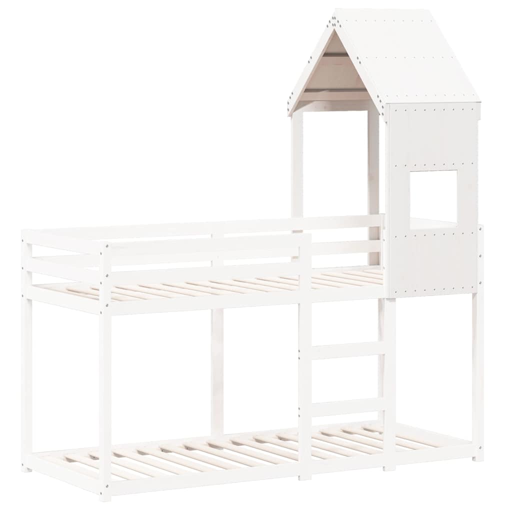 vidaXL Kids'Bed Roof White 55x99x139,5 cm Solid Wood Pine