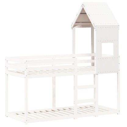 vidaXL Kids'Bed Roof White 55x99x139,5 cm Solid Wood Pine
