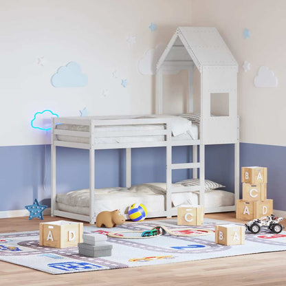 vidaXL Kids'Bed Roof White 55x99x139,5 cm Solid Wood Pine