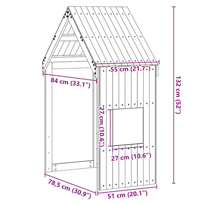 vidaXL Kids' Bed Roof 55x84x132 cm Solid Wood Pine