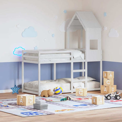 vidaXL Kids'Bed Roof White 55x84x132 cm Solid Wood Pine