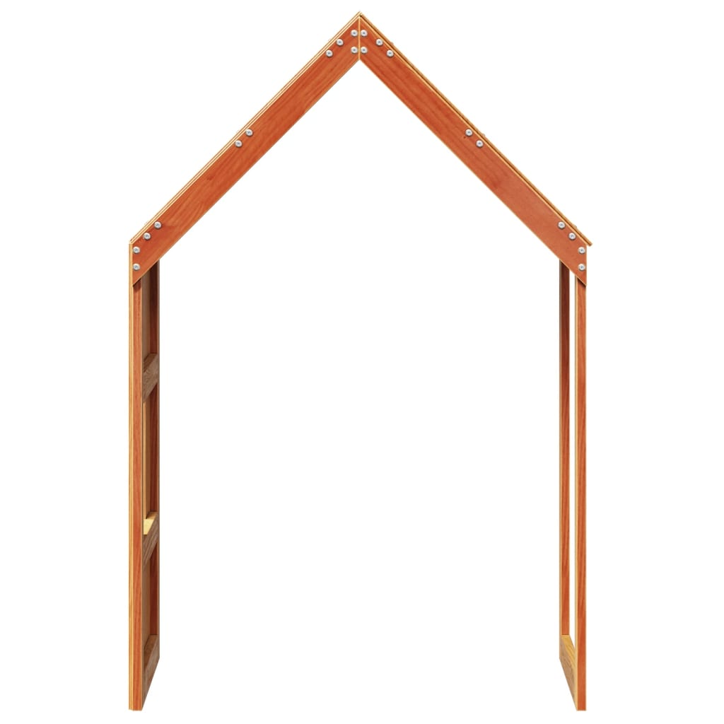 vidaXL Kids' Bed Roof Wax Brown 55x84x132 cm Solid Wood Pine