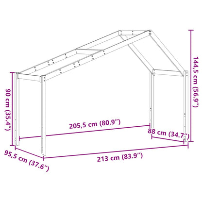 vidaXL Kids' Bed Roof White 213x95.5x144.5 cm Solid Wood Pine