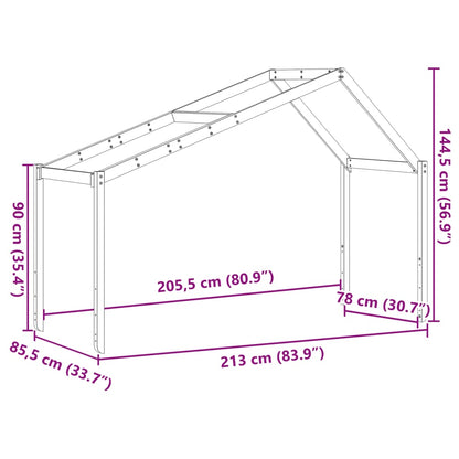 vidaXL Kids' Bed Roof Wax Brown 213x85.5x144.5 cm Solid Wood Pine