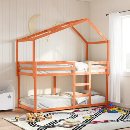 vidaXL Kids'Bed Roof Wax Brown 213x85,5x144,5 cm Solid Wood Pine