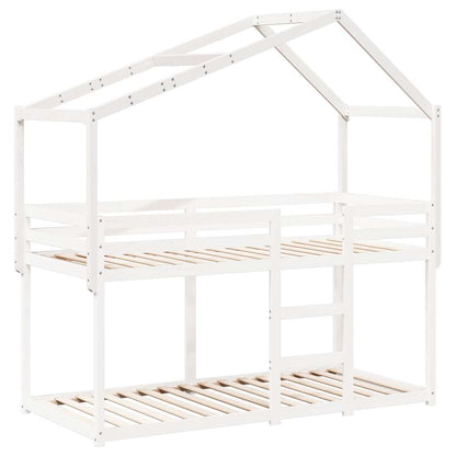 vidaXL Kids' Bed Roof White 203x95.5x142 cm Solid Wood Pine