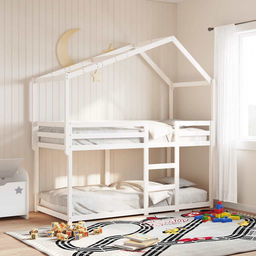 vidaXL Kids'Bed Roof White 203x95,5x142 cm Solid Wood Pine