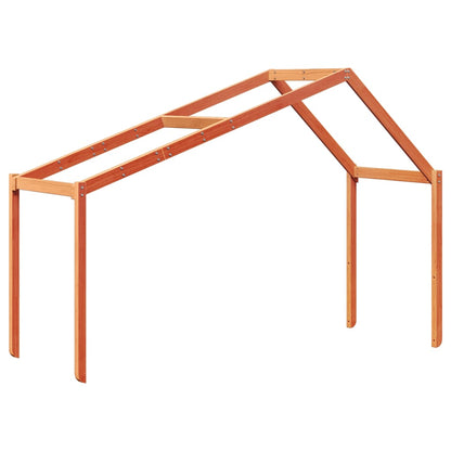 vidaXL Kids' Bed Roof Wax Brown 203x95.5x142 cm Solid Wood Pine