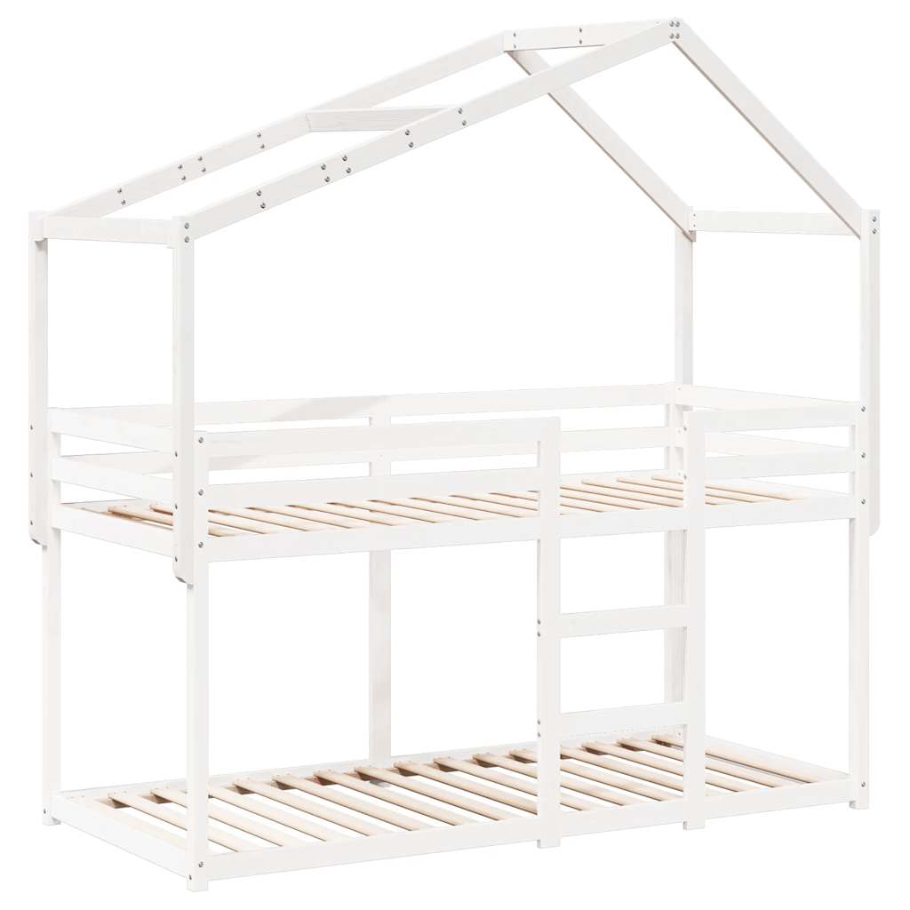 vidaXL Kids'Bed Roof White 203x80,5x142 cm Solid Wood Pine