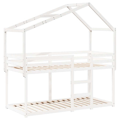 vidaXL Kids'Bed Roof White 203x80,5x142 cm Solid Wood Pine