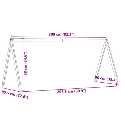 vidaXL Kids'Bed Roof Wax Brown 209x95,5x88 cm Solid Wood Pine