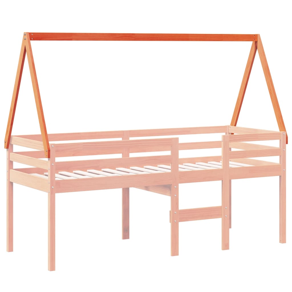 vidaXL Kids' Bed Roof Wax Brown 209x85.5x88 cm Solid Wood Pine