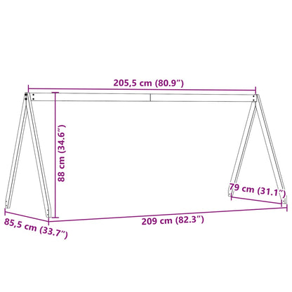 vidaXL Kids' Bed Roof Wax Brown 209x85.5x88 cm Solid Wood Pine