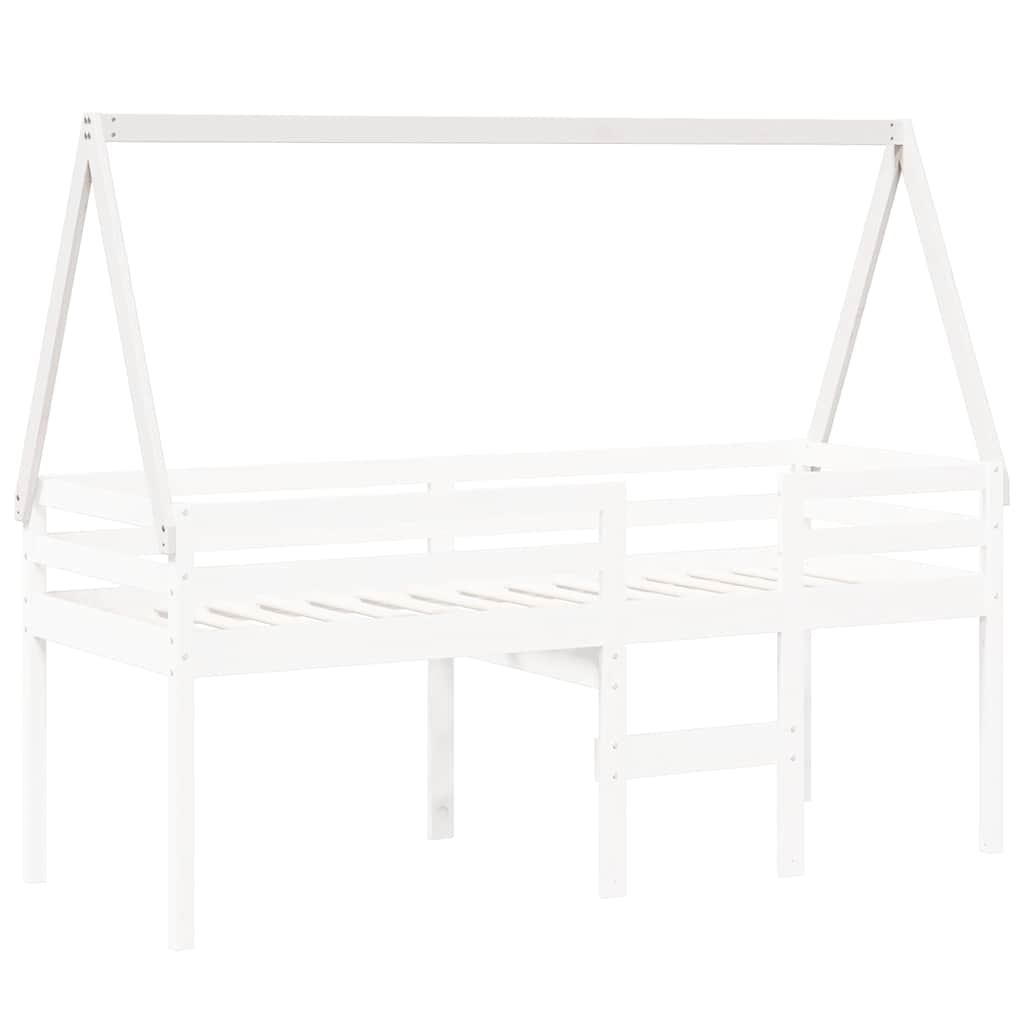 vidaXL Kids'Bed Roof White 199x95,5x88 cm Solid Wood Pine