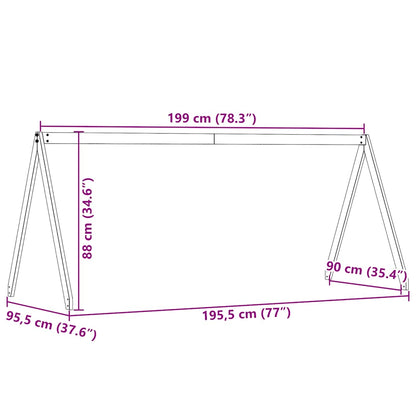 vidaXL Kids'Bed Roof White 199x95,5x88 cm Solid Wood Pine