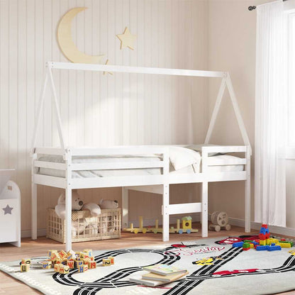 vidaXL Kids'Bed Roof White 199x80,5x88 cm Solid Wood Pine