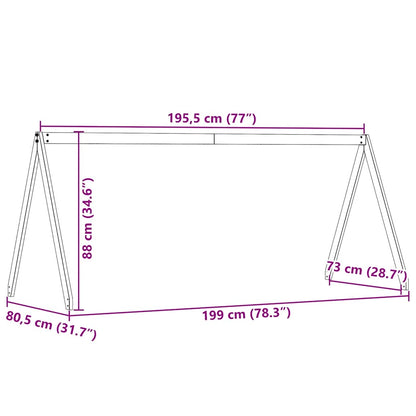 vidaXL Kids'Bed Roof Wax Brown 199x80,5x88 cm Solid Wood Pine