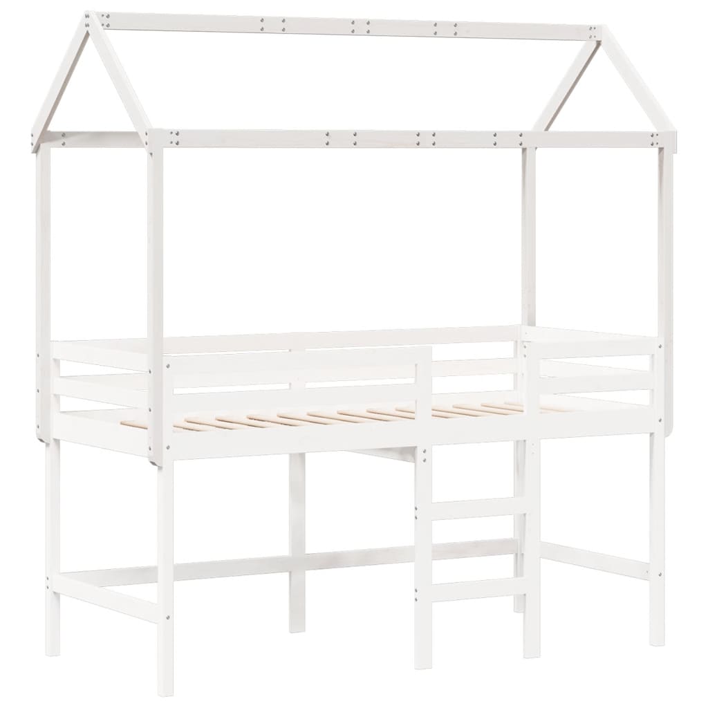 vidaXL Kids' Bed Roof White 217x95.5x159 cm Solid Wood Pine