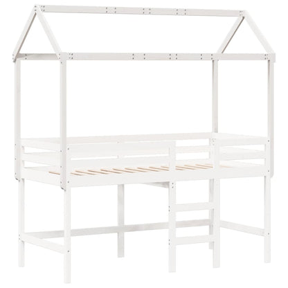 vidaXL Kids' Bed Roof White 217x95.5x159 cm Solid Wood Pine