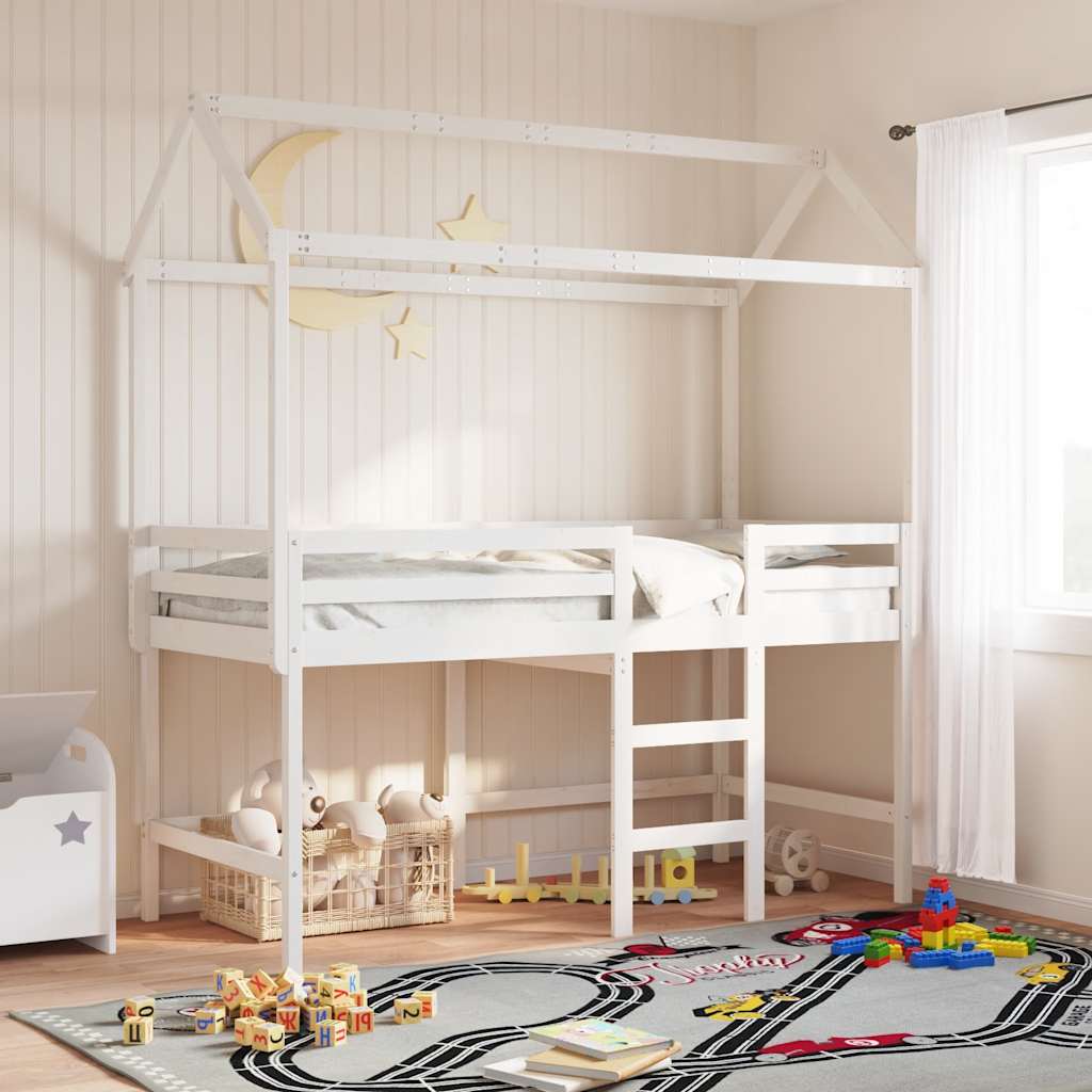 vidaXL Kids'Bed Roof White 217x95,5x159 cm Solid Wood Pine