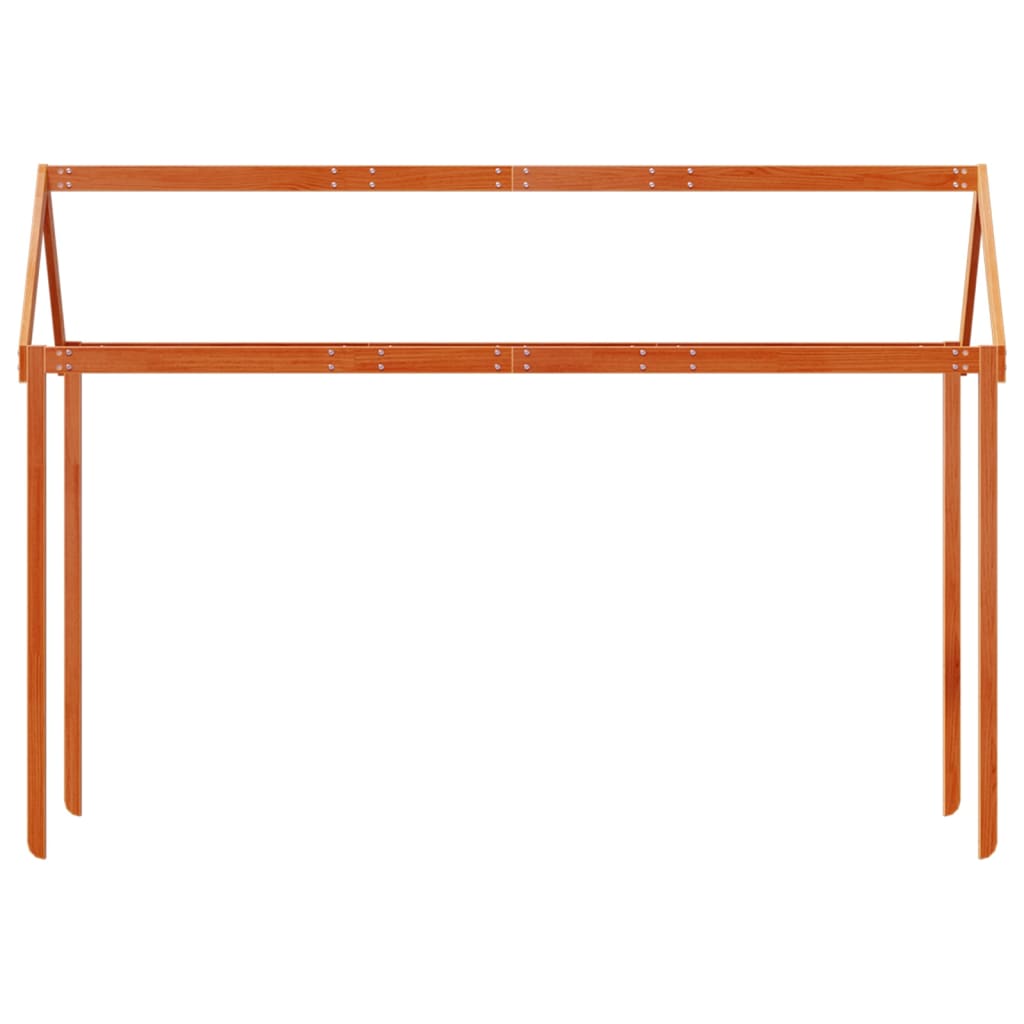 vidaXL Kids' Bed Roof Wax Brown 217x95.5x159 cm Solid Wood Pine