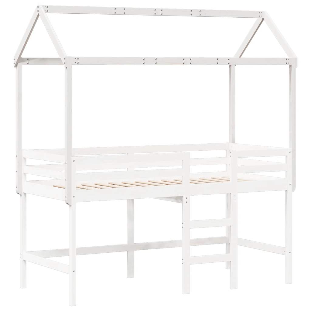 vidaXL Kids' Bed Roof White 207x95.5x159 cm Solid Wood Pine