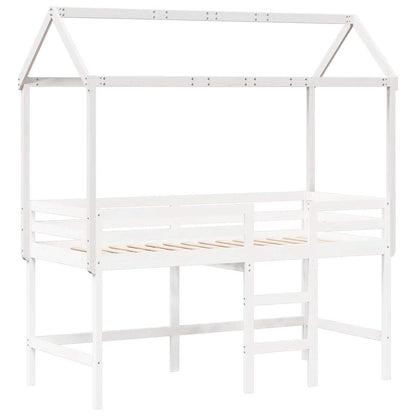vidaXL Kids' Bed Roof White 207x95.5x159 cm Solid Wood Pine