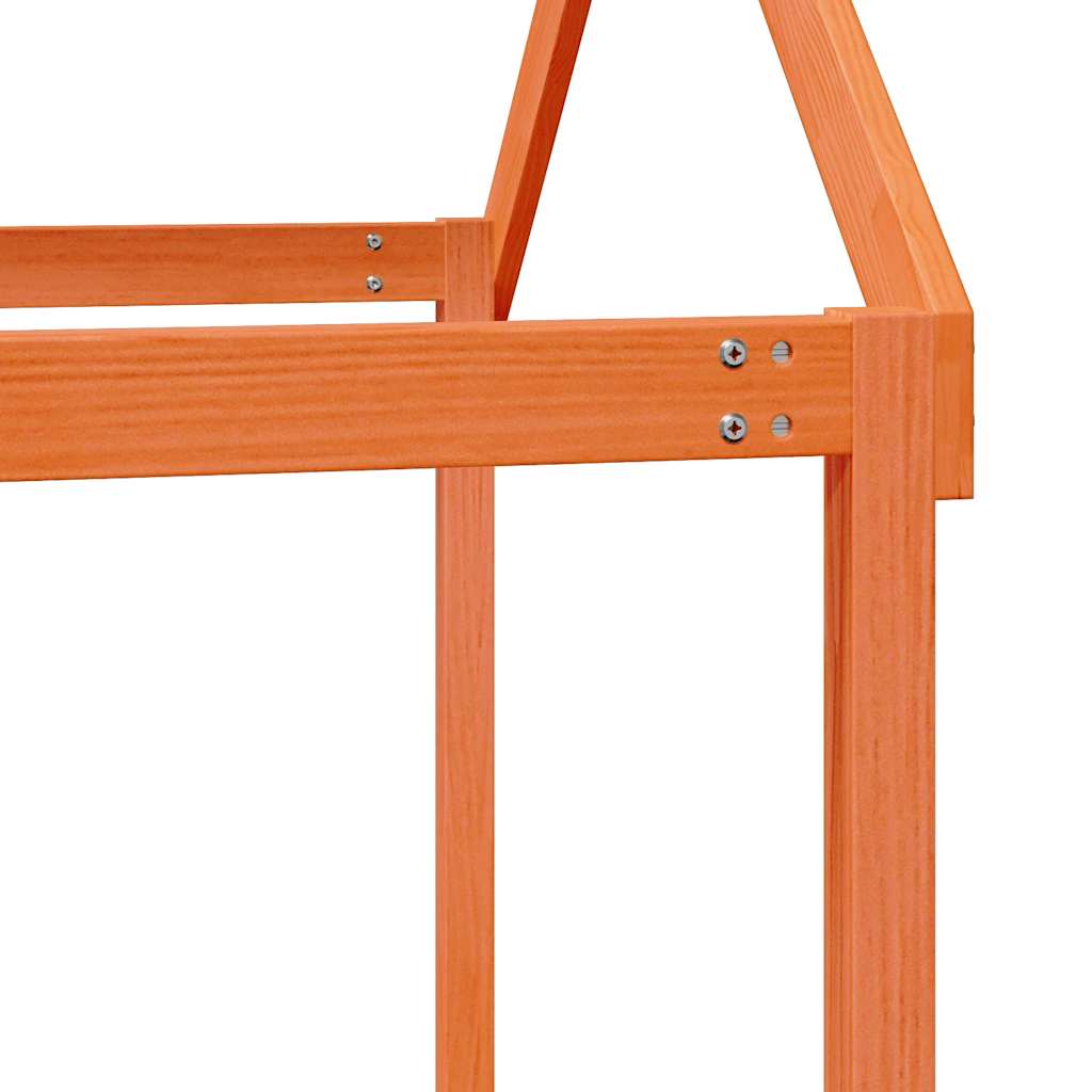 vidaXL Kids' Bed Roof Wax Brown 207x95.5x159 cm Solid Wood Pine