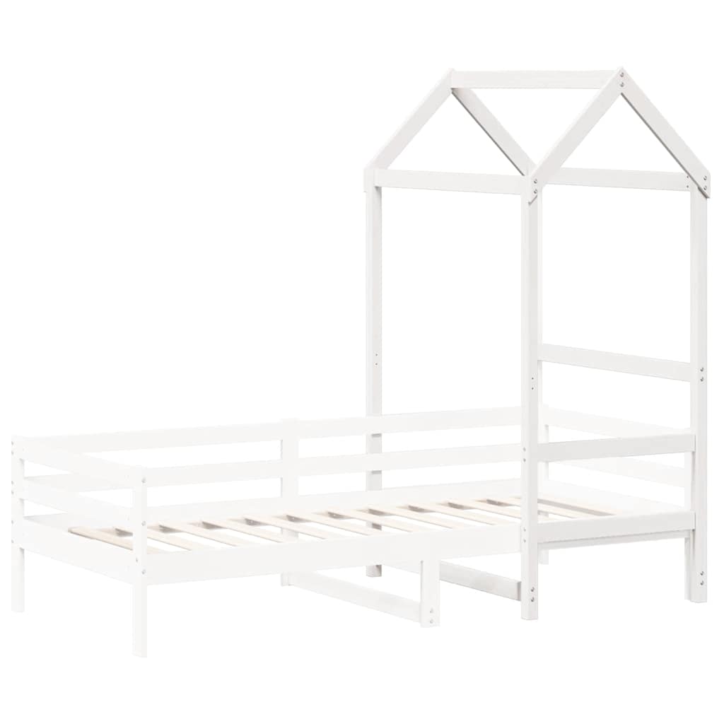 vidaXL Kids'Bed Roof White 118x70x176,5 cm Solid Wood Pine