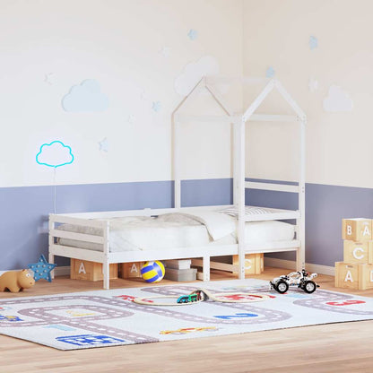 vidaXL Kids'Bed Roof White 118x70x176,5 cm Solid Wood Pine