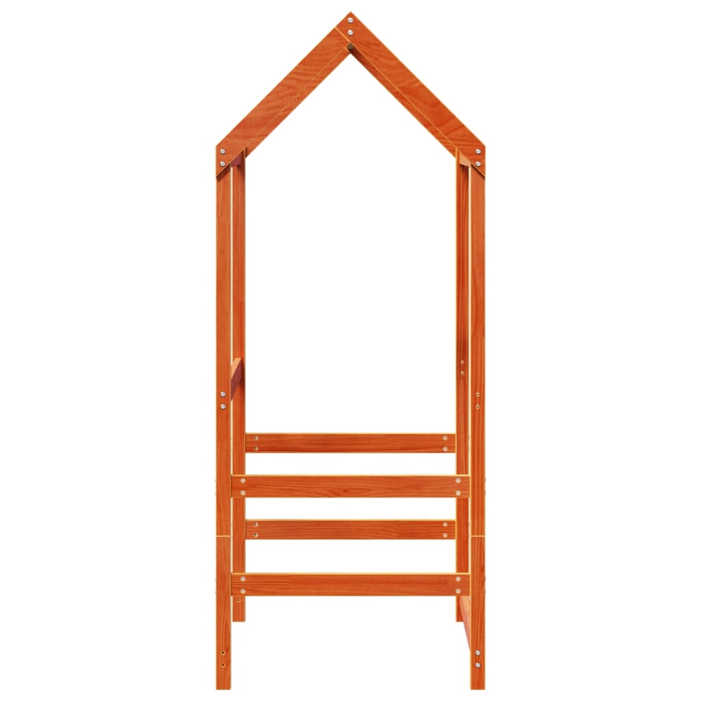 vidaXL Kids' Bed Roof Wax Brown 118x70x176.5 cm Solid Wood Pine
