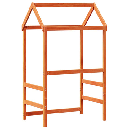vidaXL Kids' Bed Roof Wax Brown 118x70x176.5 cm Solid Wood Pine