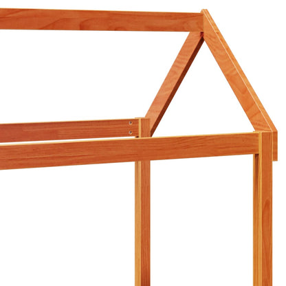 vidaXL Kids' Bed Roof Wax Brown 118x70x176.5 cm Solid Wood Pine