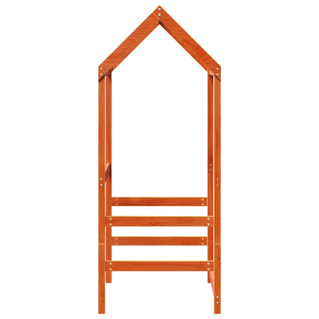 vidaXL Kids' Bed Roof Wax Brown 108x70x176.5 cm Solid Wood Pine