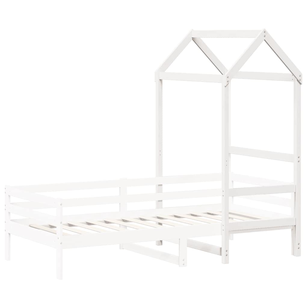 vidaXL Kids'Bed Roof White 98x70x176,5 cm Solid Wood Pine
