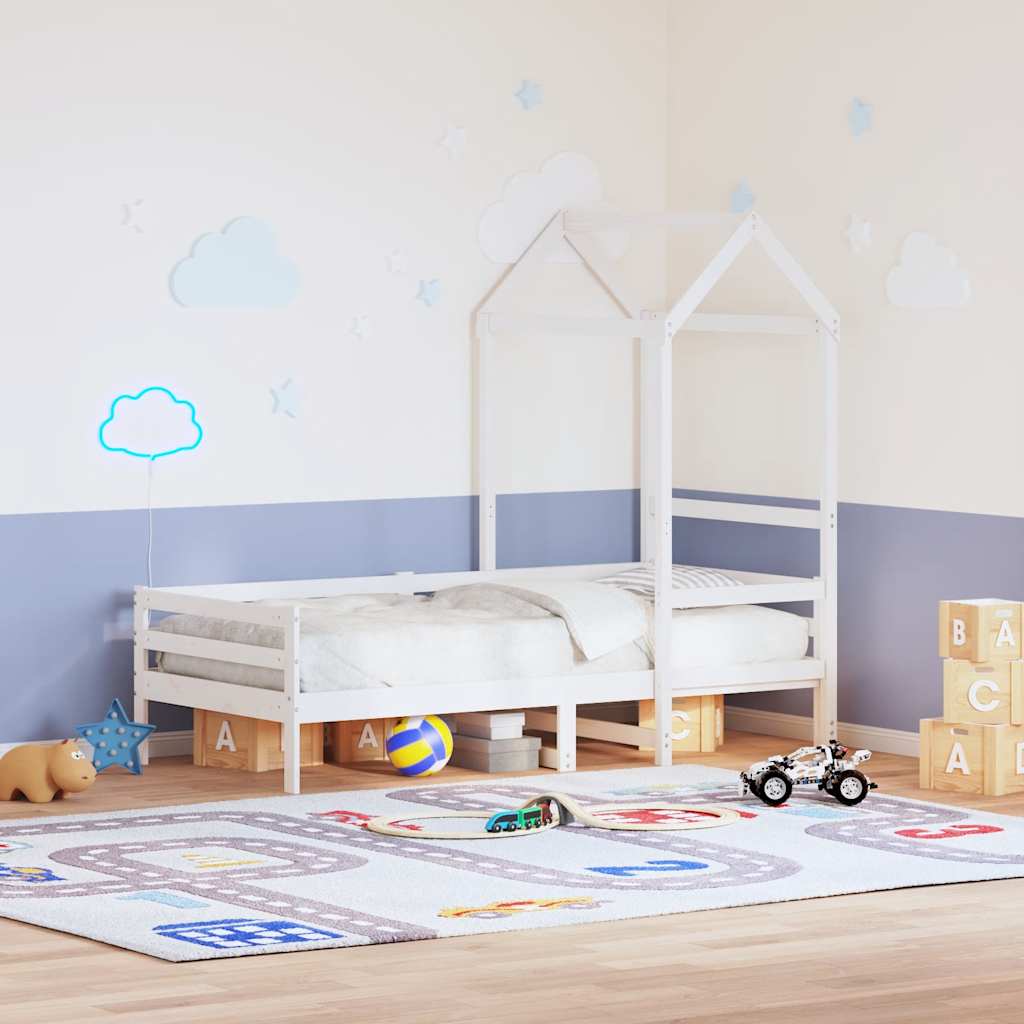 vidaXL Kids'Bed Roof White 98x70x176,5 cm Solid Wood Pine