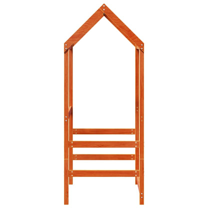 vidaXL Kids'Bed Roof Wax Brown 98x70x176,5 cm Solid Wood Pine