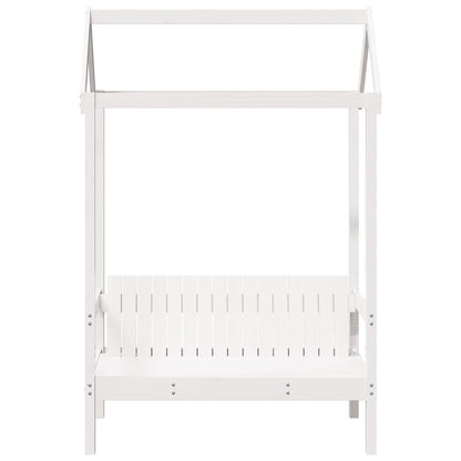 vidaXL Bench with Roof White 117.5x70x176.5 cm Solid Wood Pine