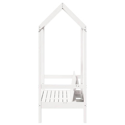 vidaXL Bench with Roof White 117.5x70x176.5 cm Solid Wood Pine