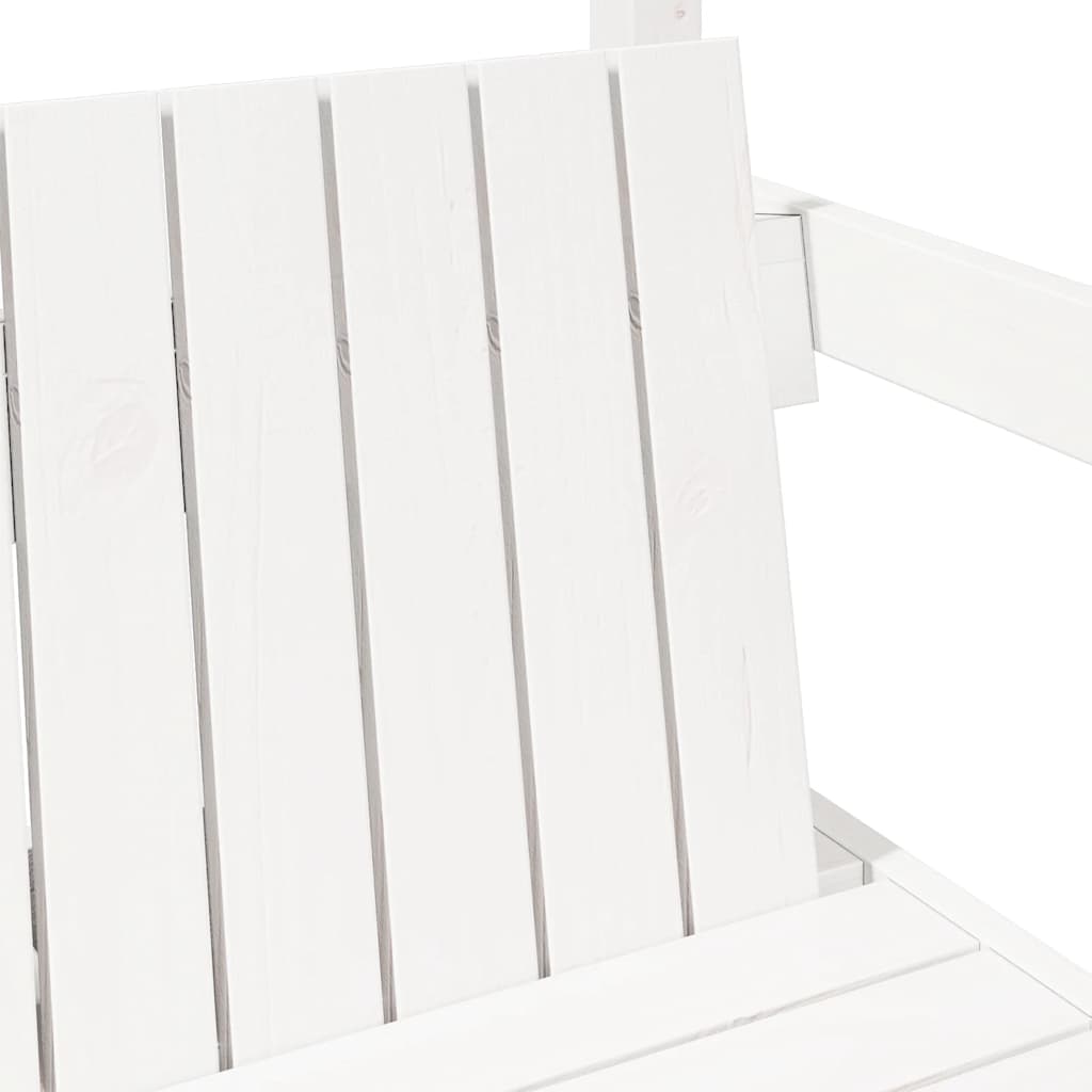 vidaXL Bench with Roof White 117.5x70x176.5 cm Solid Wood Pine