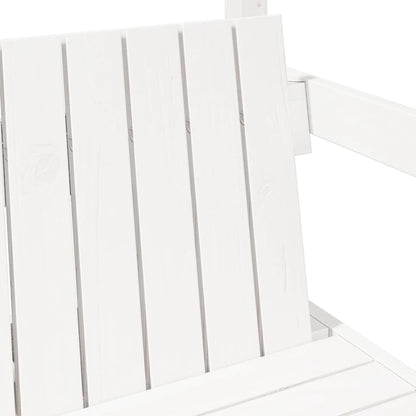 vidaXL Bench with Roof White 117.5x70x176.5 cm Solid Wood Pine