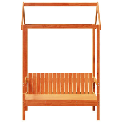 vidaXL Bench with Roof Wax Brown 117,5x70x176,5 cm Solid Wood Pine