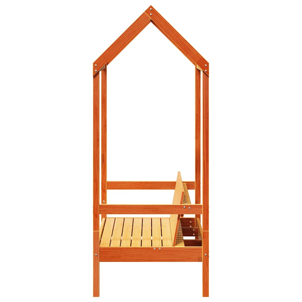vidaXL Bench with Roof Wax Brown 117,5x70x176,5 cm Solid Wood Pine
