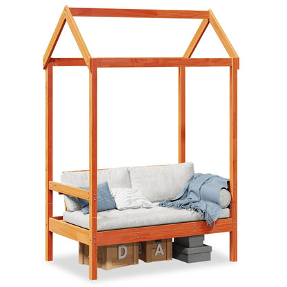 vidaXL Bench with Roof Wax Brown 117,5x70x176,5 cm Solid Wood Pine