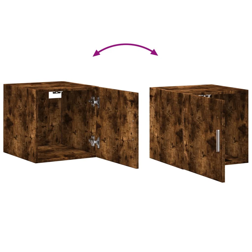 vidaXL Wall Cabinet Smoked Oak 40x42.5x40 cm Engineered Wood