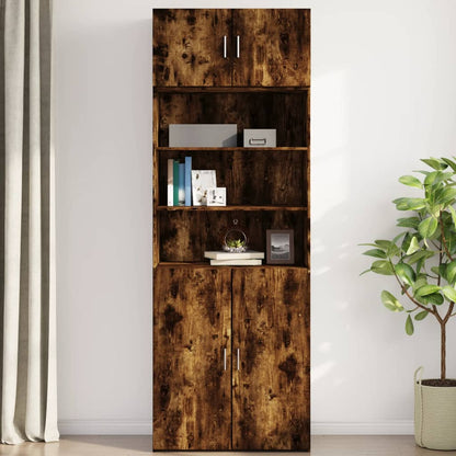 vidaXL Wall Cabinet Smoked Oak 80x42,5x40 cm Engineered Wood