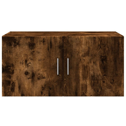 vidaXL Wall Cabinet Smoked Oak 80x42,5x40 cm Engineered Wood
