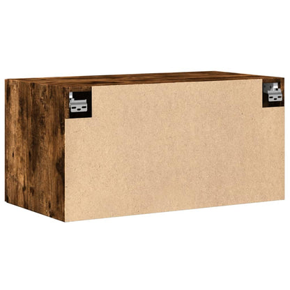 vidaXL Wall Cabinet Smoked Oak 80x42,5x40 cm Engineered Wood