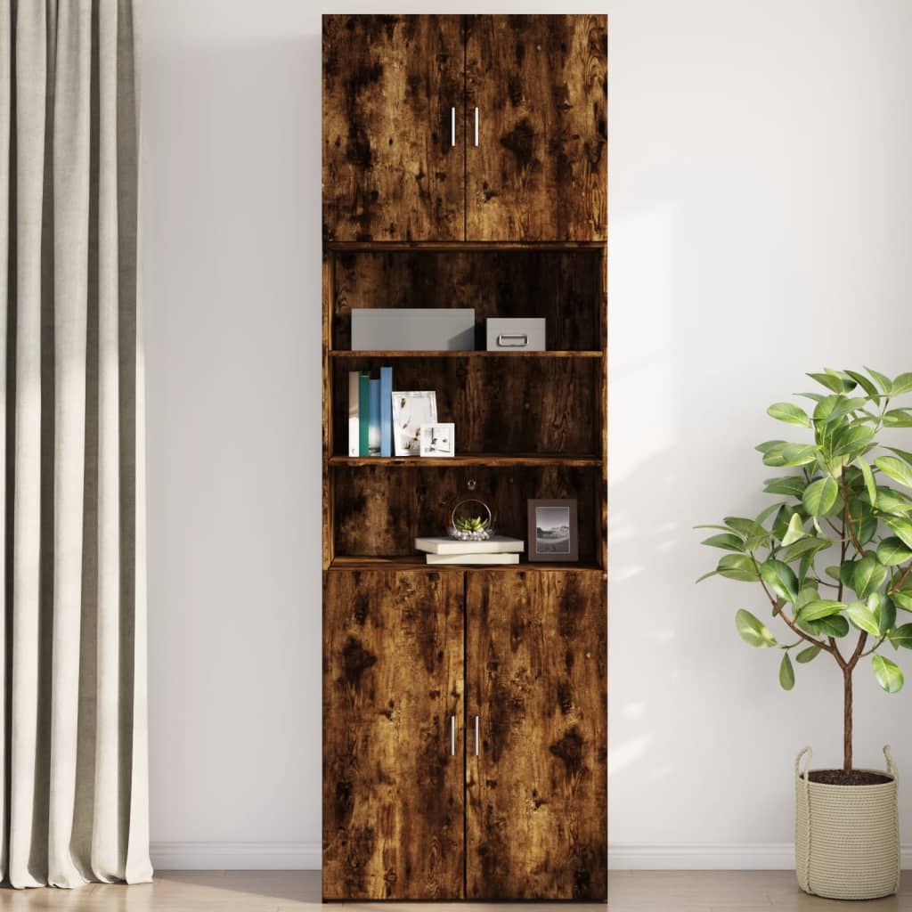 vidaXL Wall Cabinet Smoked Oak 80x42,5x64 cm Engineered Wood